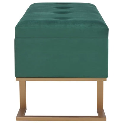 Banc avec compartiment de rangement 105 cm Vert Velours