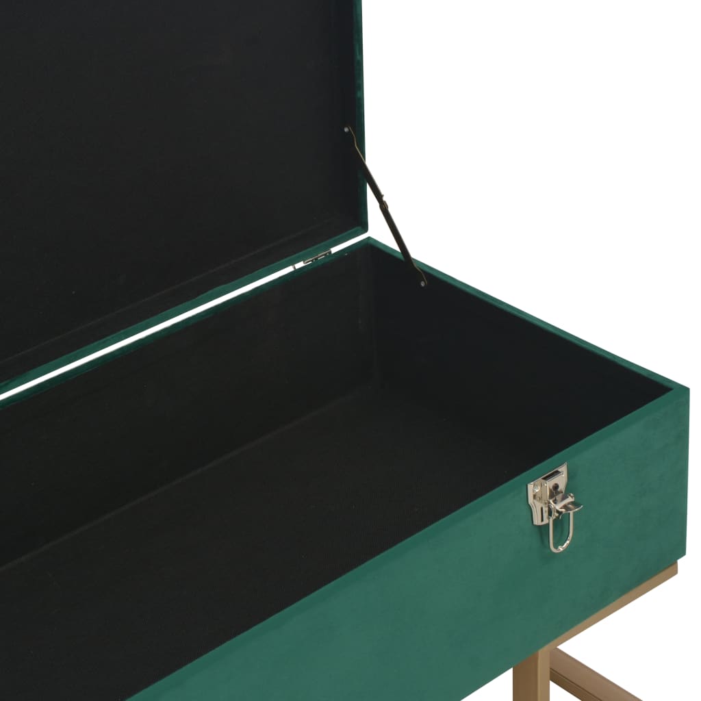 Banc avec compartiment de rangement 105 cm Vert Velours