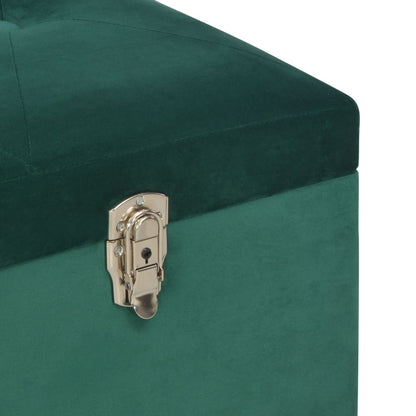 Banc avec compartiment de rangement 105 cm Vert Velours