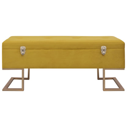 Banc avec compartiment de rangement 105 cm Moutarde Velours