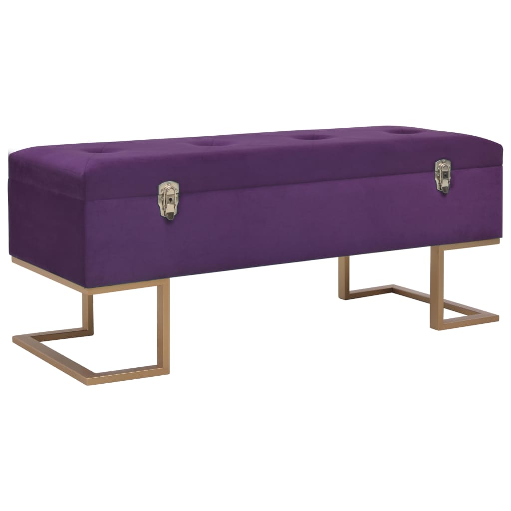 Banc avec compartiment de rangement 105 cm Violet Velours