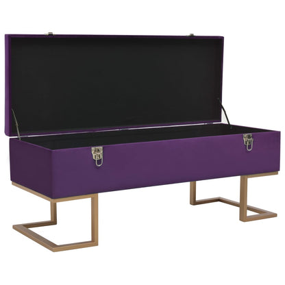 Banc avec compartiment de rangement 105 cm Violet Velours