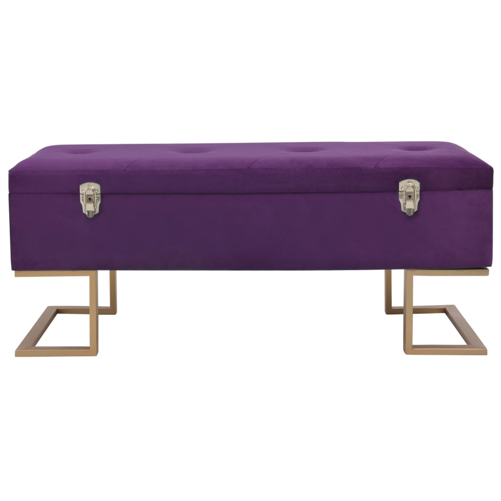 Banc avec compartiment de rangement 105 cm Violet Velours