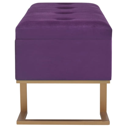 Banc avec compartiment de rangement 105 cm Violet Velours