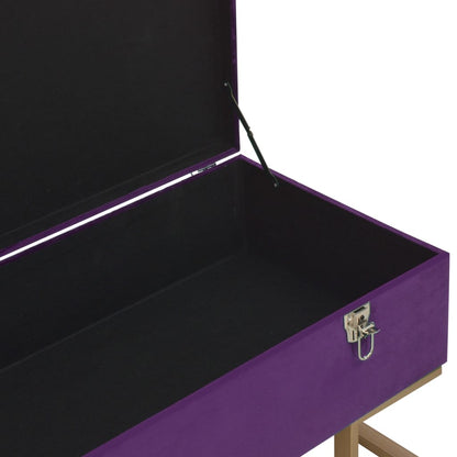 Banc avec compartiment de rangement 105 cm Violet Velours