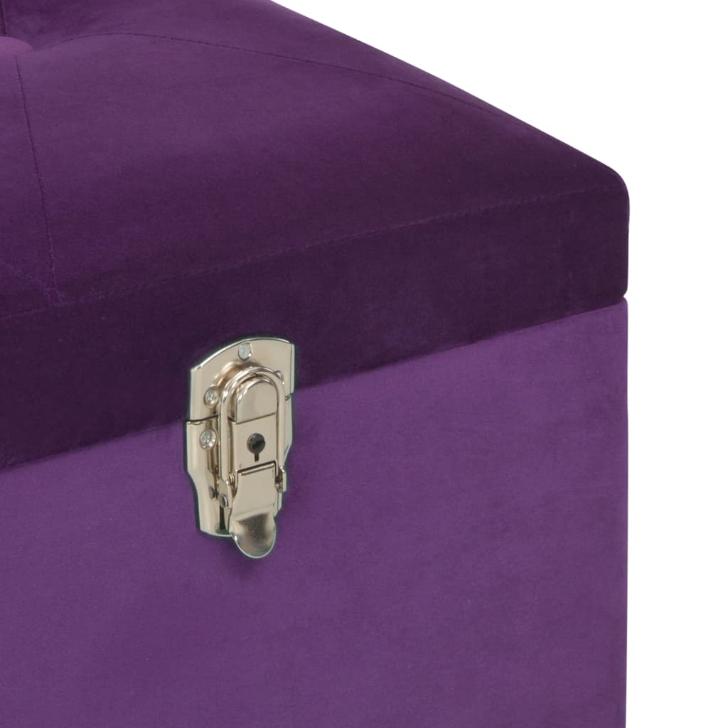 Banc avec compartiment de rangement 105 cm Violet Velours