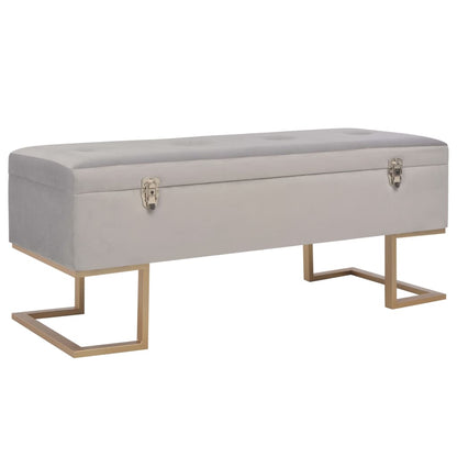 Banc avec compartiment de rangement 105 cm Gris Velours