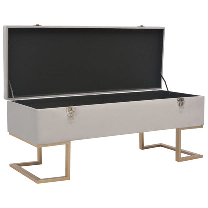 Banc avec compartiment de rangement 105 cm Gris Velours