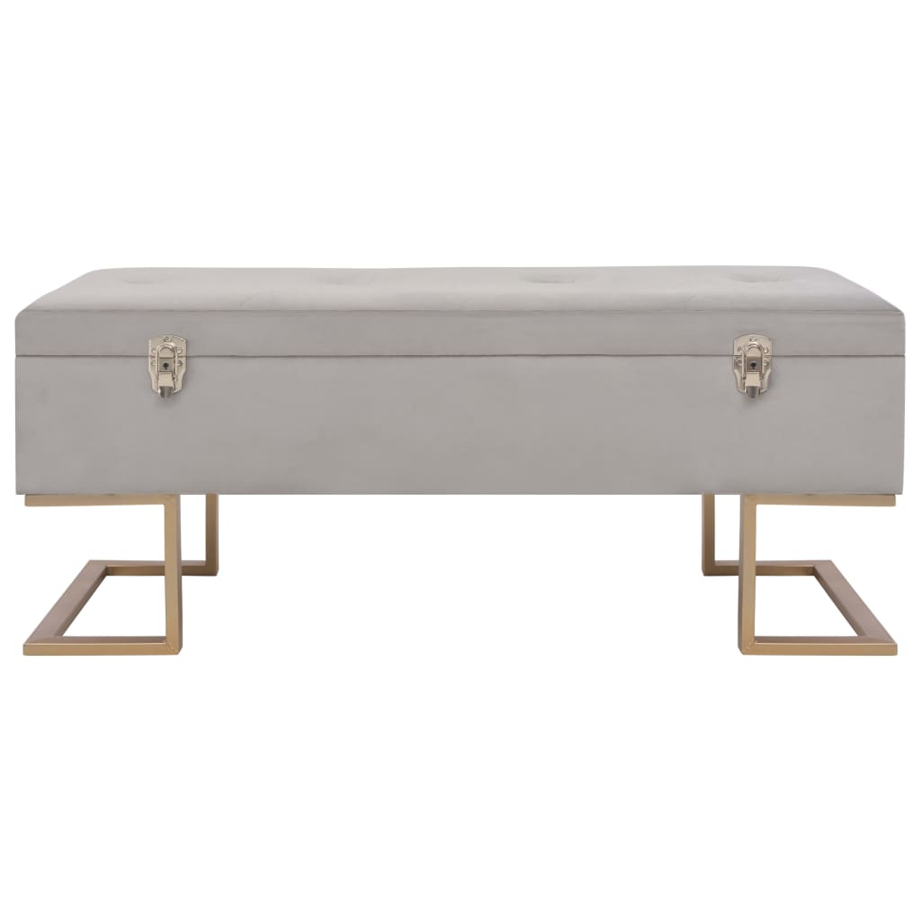 Banc avec compartiment de rangement 105 cm Gris Velours