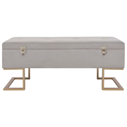 Banc avec compartiment de rangement 105 cm Gris Velours