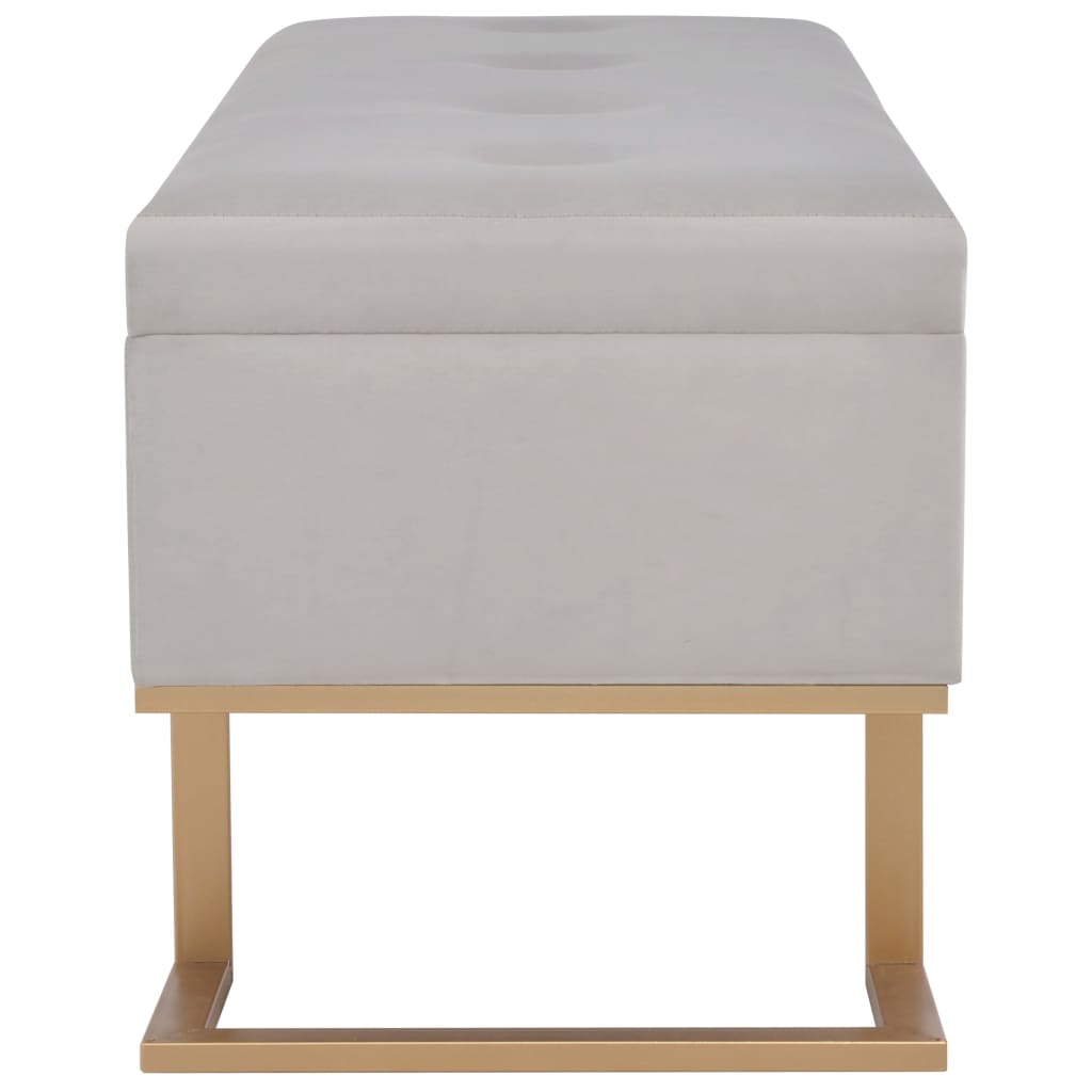 Banc avec compartiment de rangement 105 cm Gris Velours