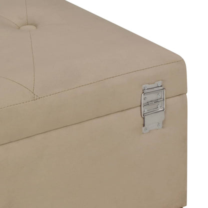 Banc avec compartiment de rangement 105 cm Beige Velours