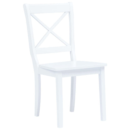 Chaises à manger lot de 4 blanc bois d'hévéa massif