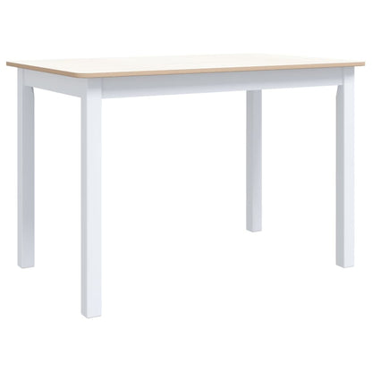 Table à manger Blanc et marron 114x71x75 cm Bois d'hévéa massif