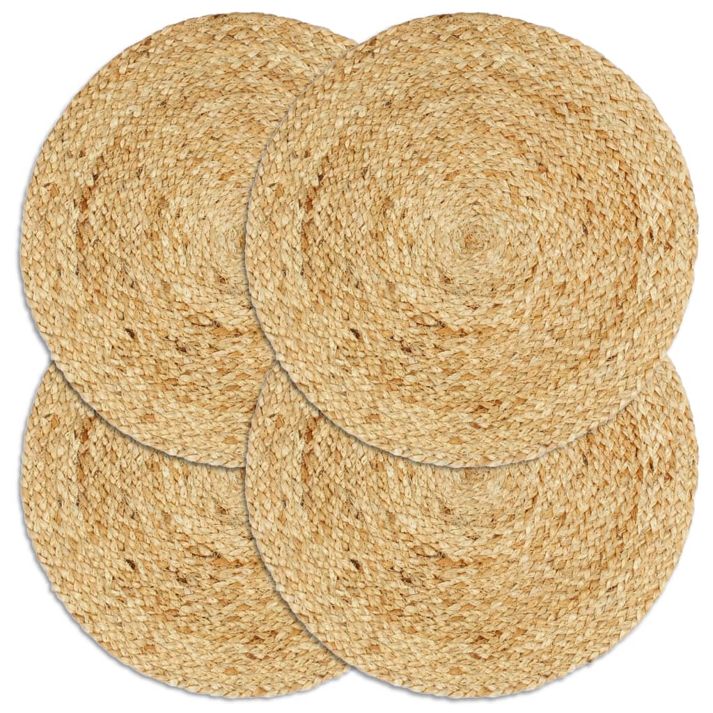 Napperons 4 pcs Naturel Plain 38 cm Rond Jute