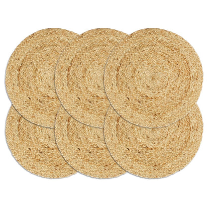 Napperons 6 pcs Naturel Plain 38 cm Rond Jute