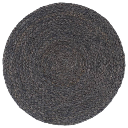 Napperons 4 pcs Gris foncé Plain 38 cm Rond Jute