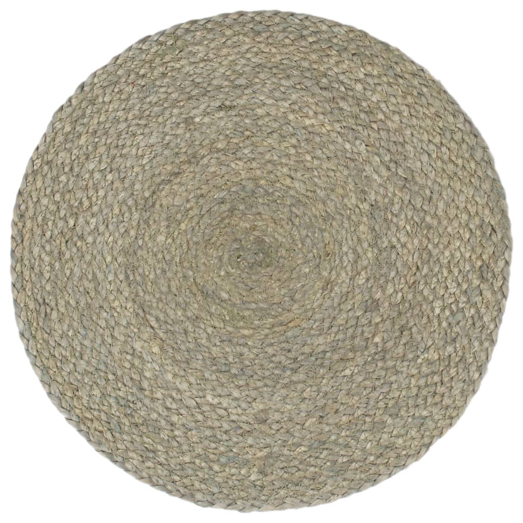 Napperons 6 pcs Gris Plain 38 cm Rond Jute