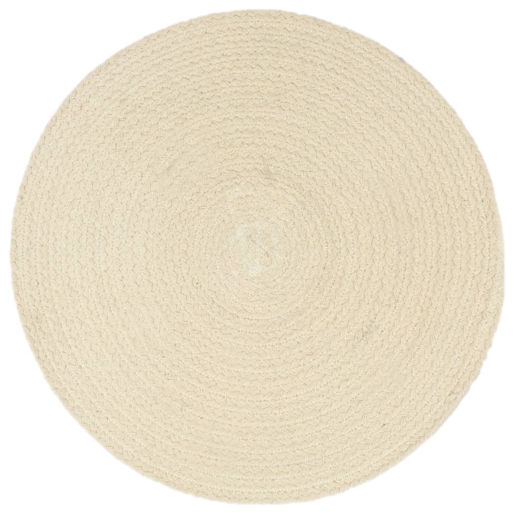 Napperons 6 pcs Naturel Plain 38 cm Rond Coton