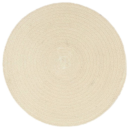 Napperons 6 pcs Naturel Plain 38 cm Rond Coton