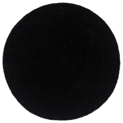 Napperons 4 pcs Noir Plain 38 cm Rond Coton