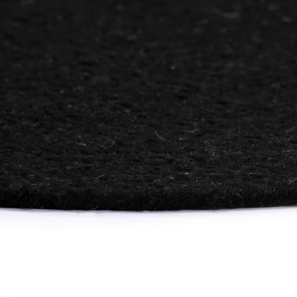 Napperons 4 pcs Noir Plain 38 cm Rond Coton