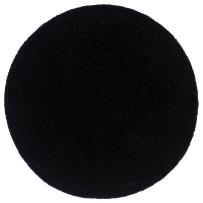 Napperons 6 pcs Noir Plain 38 cm Rond Coton