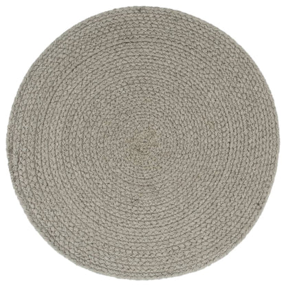 Napperons 4 pcs Gris Plain 38 cm Rond Coton