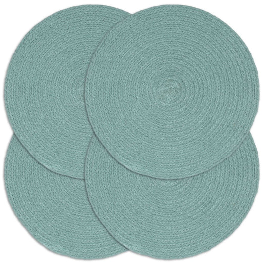 Napperons 4 pcs Vert Plain 38 cm Rond Coton