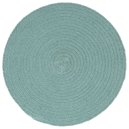 Napperons 4 pcs Vert Plain 38 cm Rond Coton