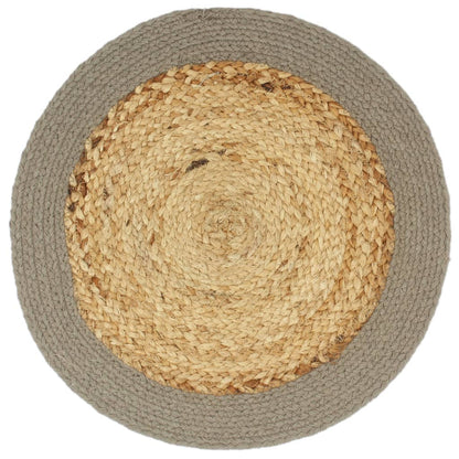 Napperons 6 pcs Naturel et gris 38 cm Jute et coton