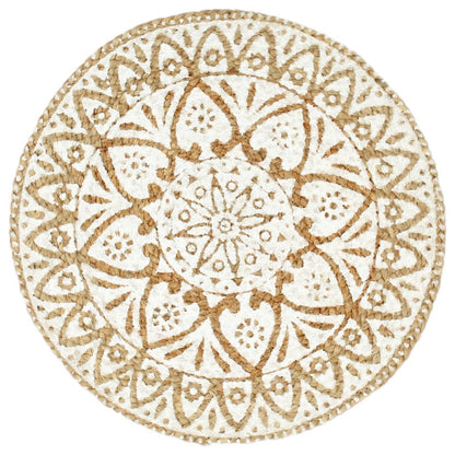 Napperons 4 pcs Blanc 38 cm Rond Jute