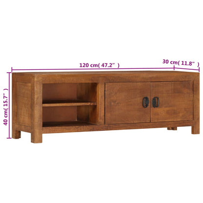 Meuble TV 120x30x40 cm Bois massif de manguier