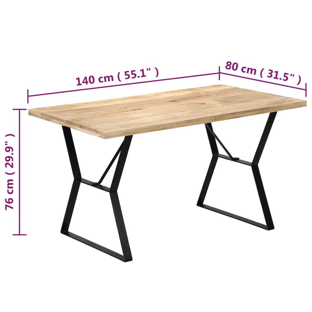 Table à manger 140x80x76 cm Bois de manguier massif