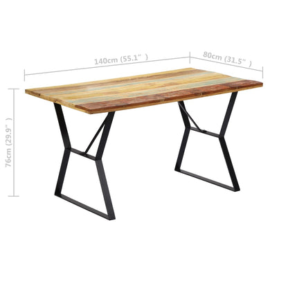 Table à manger 140x80x76 cm Bois de récupération massif