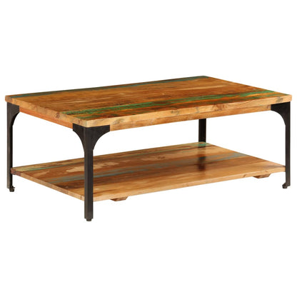 Table basse et étagère 100x60x35 cm Bois de récupération solide