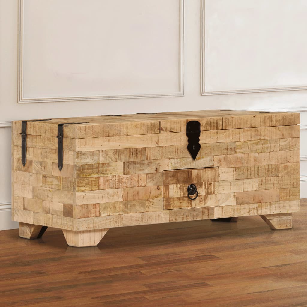 Table basse Bois de manguier massif 80x40x35 cm