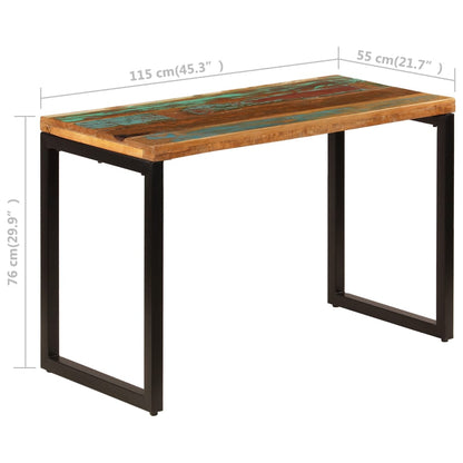 Table à manger 115x55x76cm Bois de récupération massif et acier