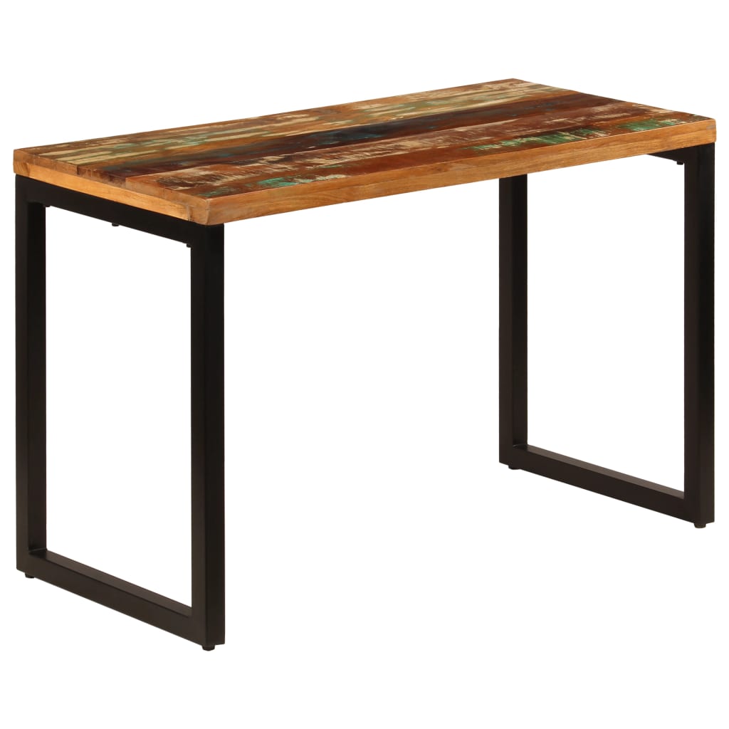 Table à manger 115x55x76cm Bois de récupération massif et acier