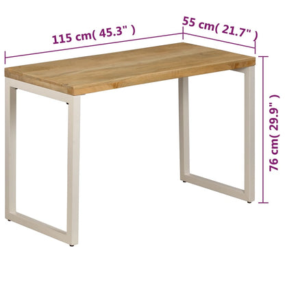 Table à manger 115x55x76 cm Bois de manguier massif et acier