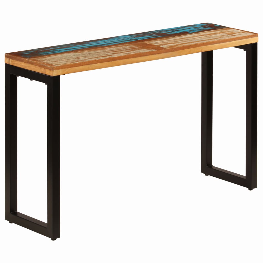 Table console 120x35x76 cm Bois de récupération solide et acier