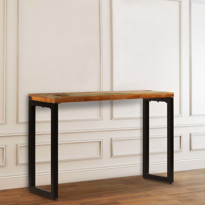 Table console 120x35x76 cm Bois de récupération solide et acier