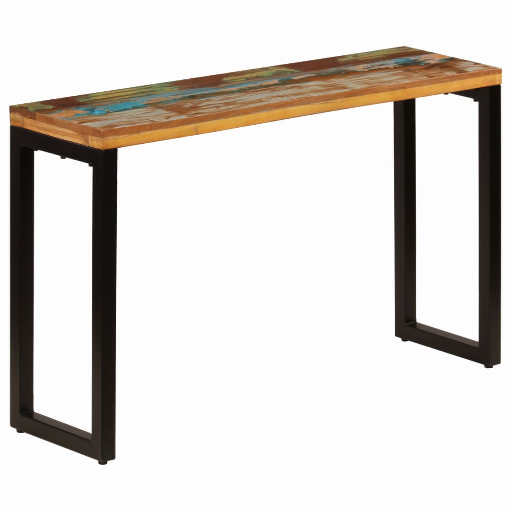 Table console 120x35x76 cm Bois de récupération solide et acier