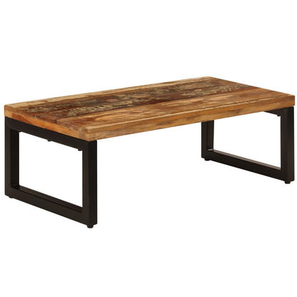 Table basse 100x50x35 cm Bois de récupération solide et acier