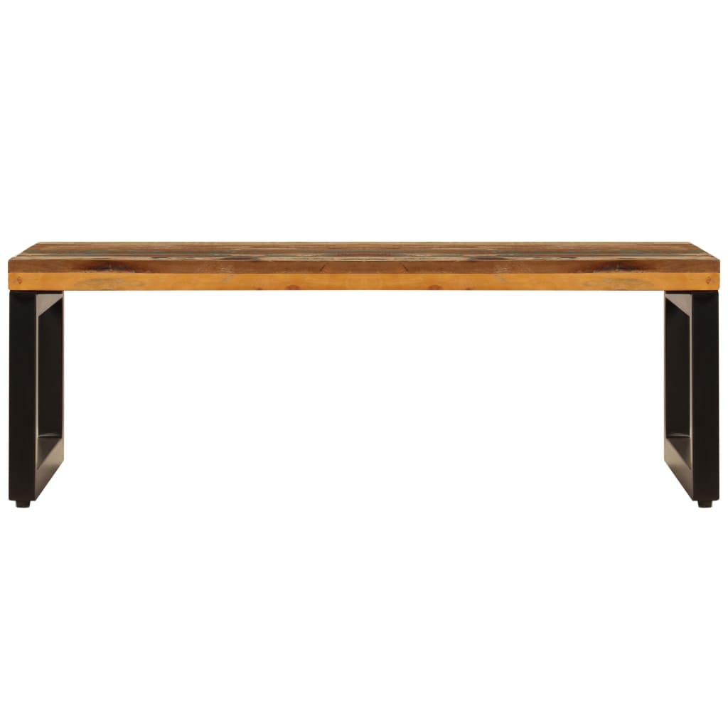 Table basse 100x50x35 cm Bois de récupération solide et acier