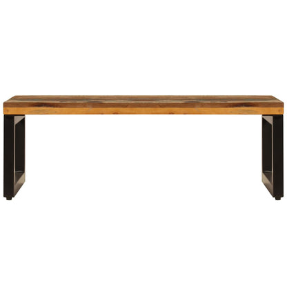 Table basse 100x50x35 cm Bois de récupération solide et acier