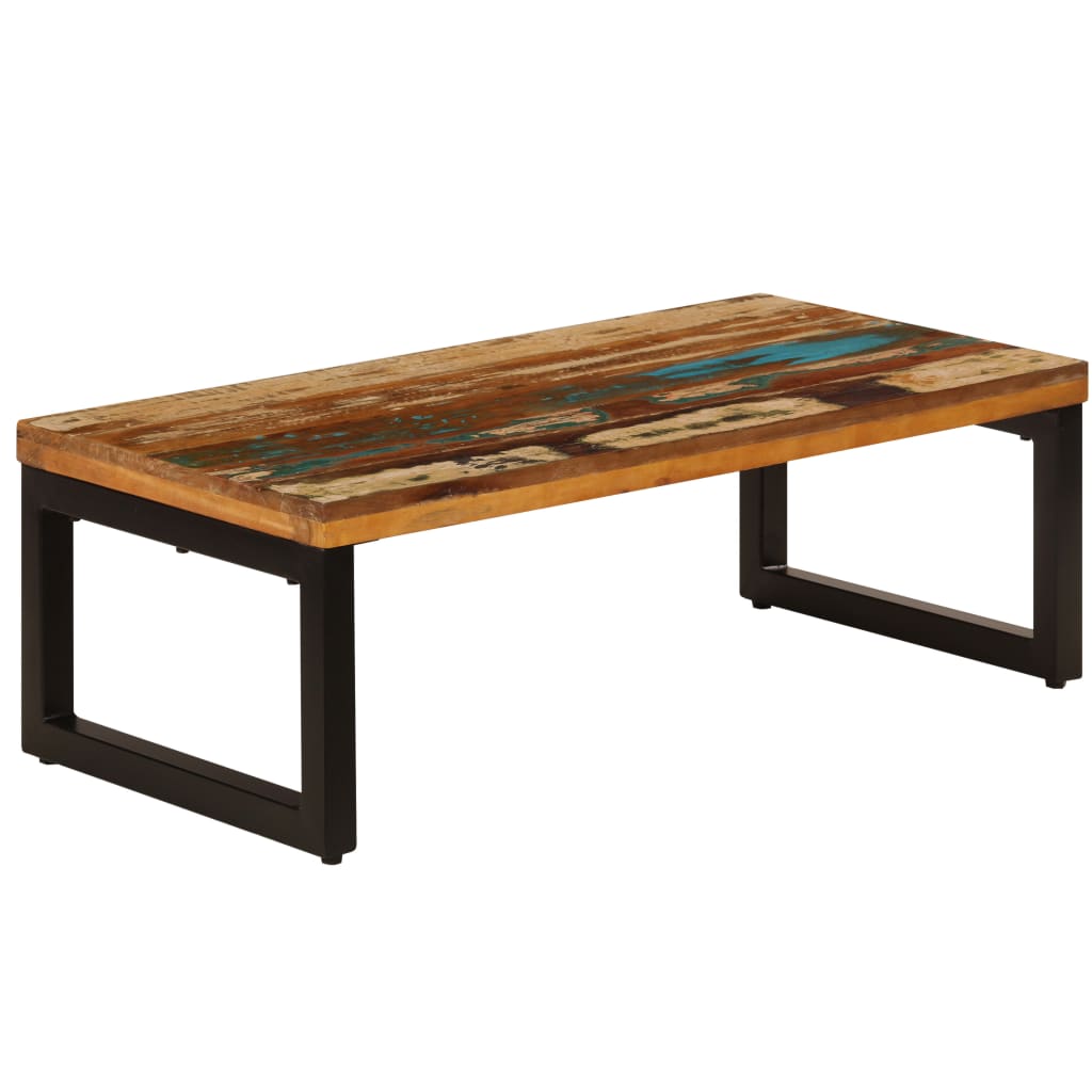 Table basse 100x50x35 cm Bois de récupération solide et acier