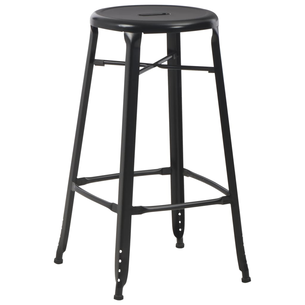 Tabourets de bar lot de 2 noir acier