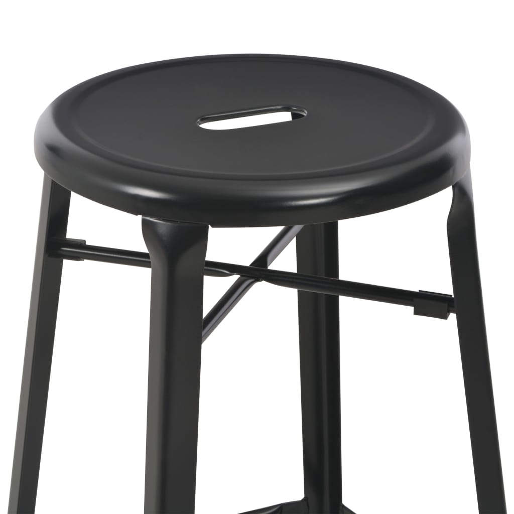 Tabourets de bar lot de 2 noir acier