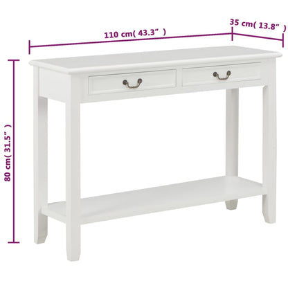 Table console Blanc 110x35x80 cm Bois